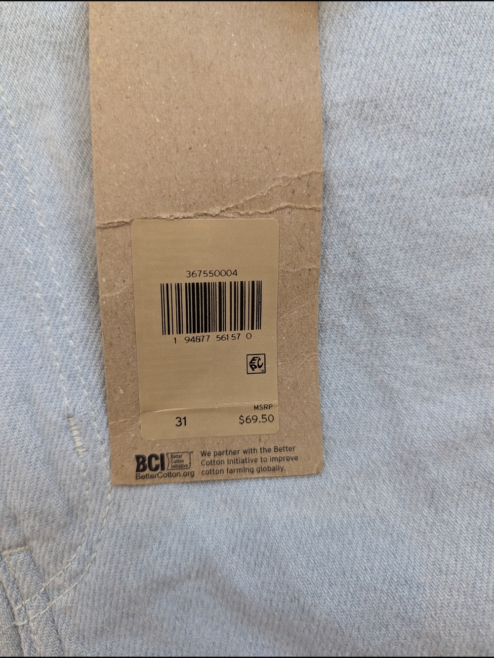 Levi's High Waisted Wide Leg Crop Jeans Utility Cotton Denim Size 31 Light Wash - Picture 5 of 11